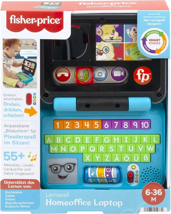 Mattel Fisher-Price Lernspaß Homeoffice Laptop