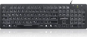 Perixx Periboard-317, schwarz, LEDs weiß, USB, DE (11471)