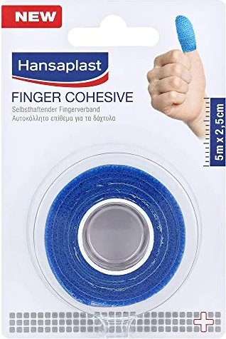 Hansaplast Selbsthaftender Fingerverband blau, 2.5cm x 5m, 1 Stück