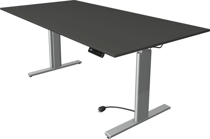 Kerkmann Move 3 elektrisch höhenverstellbarer Sitz-Steh-Schreibtisch 200x100cm anthrazit/silber