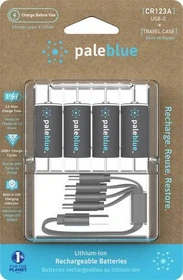 Paleblue Rechargeable Accu CR123A 860mAh, 4er-Pack