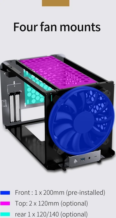 Jonsbo V8, schwarz, Mini-ITX