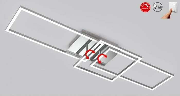 Briloner Frame LED Deckenleuchte 92.8cm 44W chrom