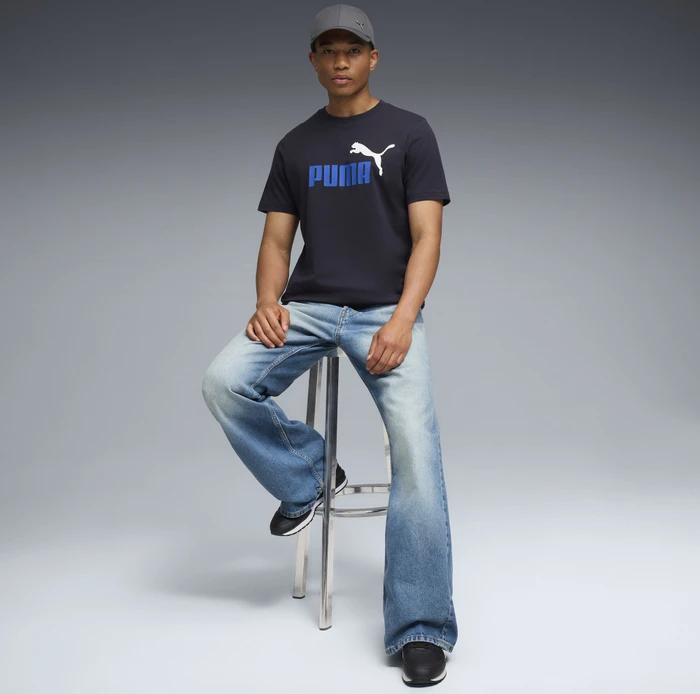 Puma Essentials 2 Colour No. 1 Logo T-Shirt kurzarm new navy (Herren)