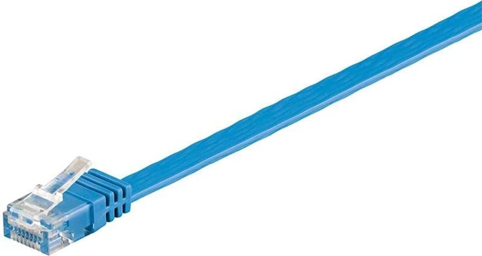 goobay Flach-Patchkabel, Cat6, U/UTP, RJ-45/RJ-45, 2m, blau