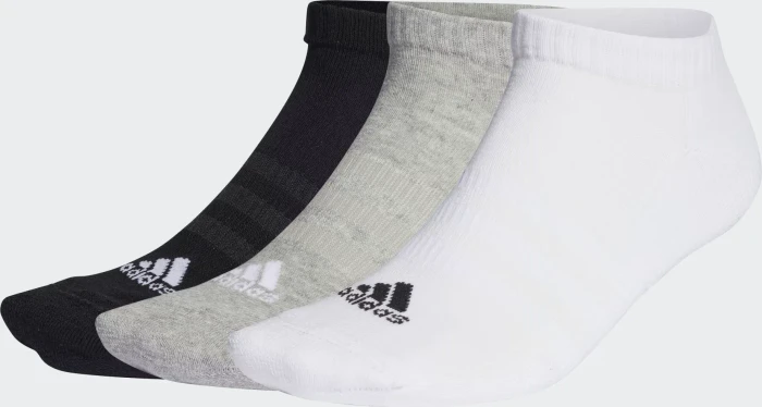 adidas Cushioned Low Cut Socken medium grey heather/white/black, 3 Paare