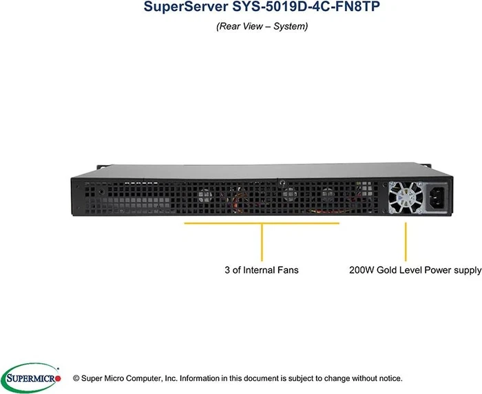 Supermicro SuperServer 5019D-4C-FN8TP, 1HE