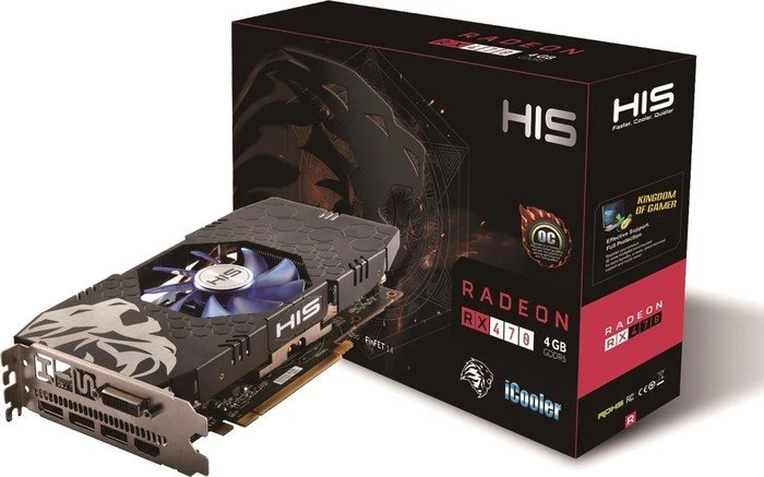 HIS Radeon RX 470 iCooler OC, 4GB GDDR5, DVI, HDMI, 3x DP