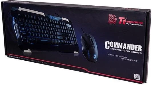 Tt esports Commander Gaming Gear Combo, LEDs blau, USB, DE