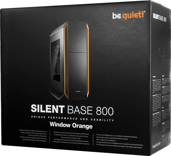 be quiet! Silent Base 800 orange, Acrylfenster, schallgedämmt