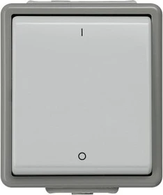 Siemens DELTA fläche IP44 Ausschalter mit Symbolen IO, dunkelgrau/hellgrau