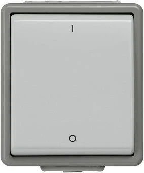 Siemens DELTA fläche IP44 Ausschalter mit Symbolen IO, dunkelgrau/hellgrau