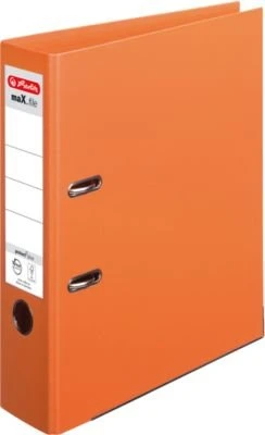 Herlitz maX.file protect plus Ordner 2-Ring, 80mm, A4, orange