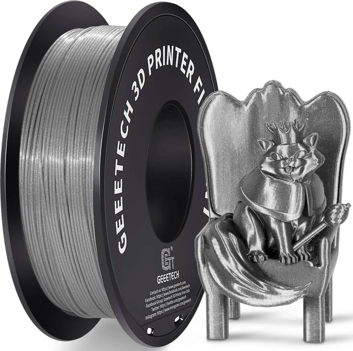 Geeetech PLA, silber, Spule, 1.75mm, 1.00kg