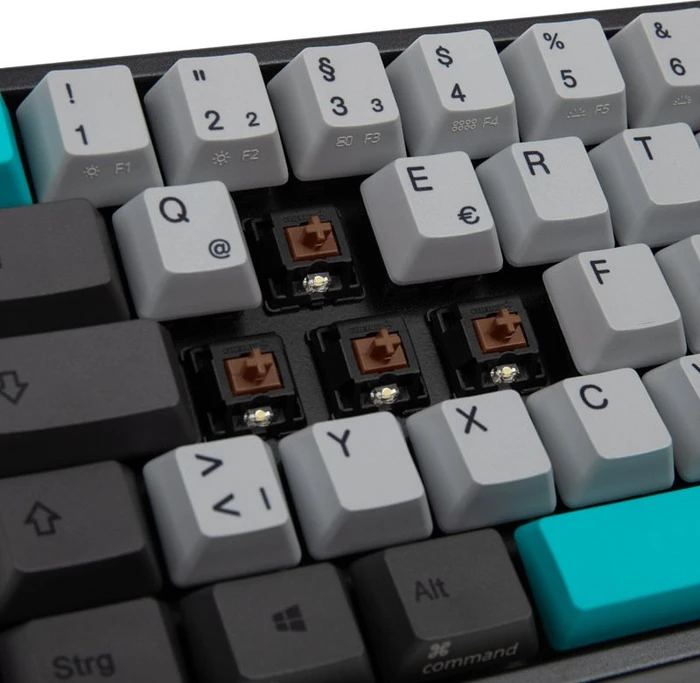 Ducky Miya Pro Moonlight TKL PC/Mac dunkelgrau, PBT, LEDs weiß, MX BROWN, USB, DE