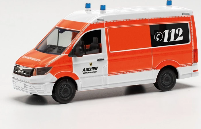 Herpa MAN TGE Bus HD Rettungsdienst Aachen