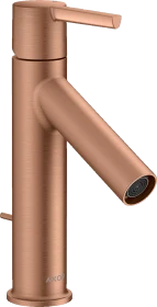 Hansgrohe Axor Starck Einhebel-Waschtischmischer 100 mit Hebelgriff und Zugstangen-Ablaufgarnitur brushed red gold