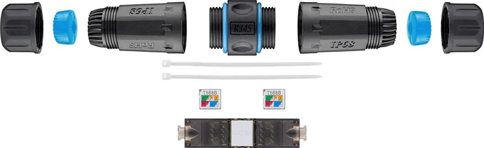 Wentronic Goobay Verbinder für Netzwerkkabel, Cat6a UTP Modularstecker, Outdoor