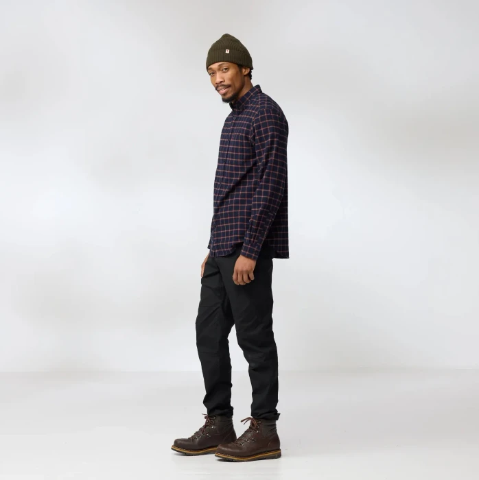 Fjällräven Övik Flannel Hemd langarm dark navy (Herren)