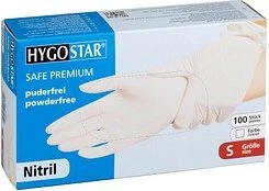 Franz Mensch Hygostar Nitril Safe Premium Einweghandschuhe S weiß, 100 Stück