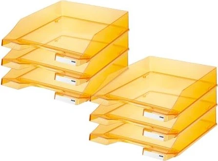 HAN Klassik Papierablage, A4, orange transparent, 6er-Pack