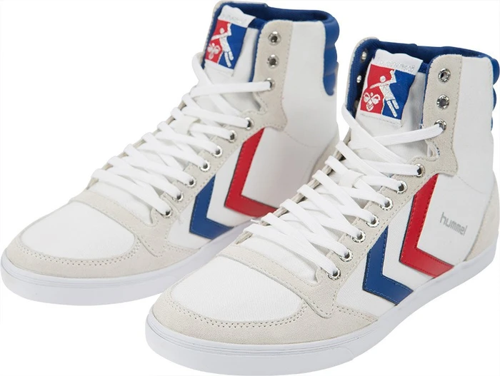 hummel Slimmer Stadil High white/blue/red/gum (Herren)
