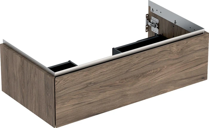 Geberit ONE Unterschrank für Waschtisch, mit einer Schublade, 90cm, Nussbaum hickory/Melamin Holzstruktur