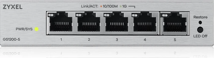 Zyxel GS1200 Desktop Gigabit Smart Switch, 5x RJ-45