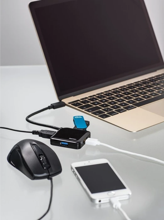 Hama USB-Hub, 4x USB-A 3.0, USB-C 3.0 [Stecker]
