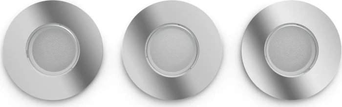 Philips Hue White and Color Ambiance Xamento Einbauleuchte rund chrom, 3 Stück