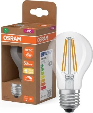 Osram LED SUPERSTAR+ CLASSIC A FIL 75 EECA 5W/827 E27, 1 Stück