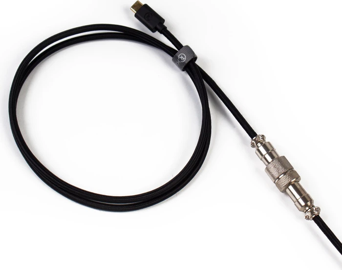 Keychron Coiled Aviator Cable, Tastaturkabel (Spiral-Textilkabel), 1.36m, schwarz