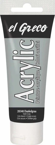 Kreul el Greco Acrylic Ink Acrylfarbe, dunkelgrau, 75ml