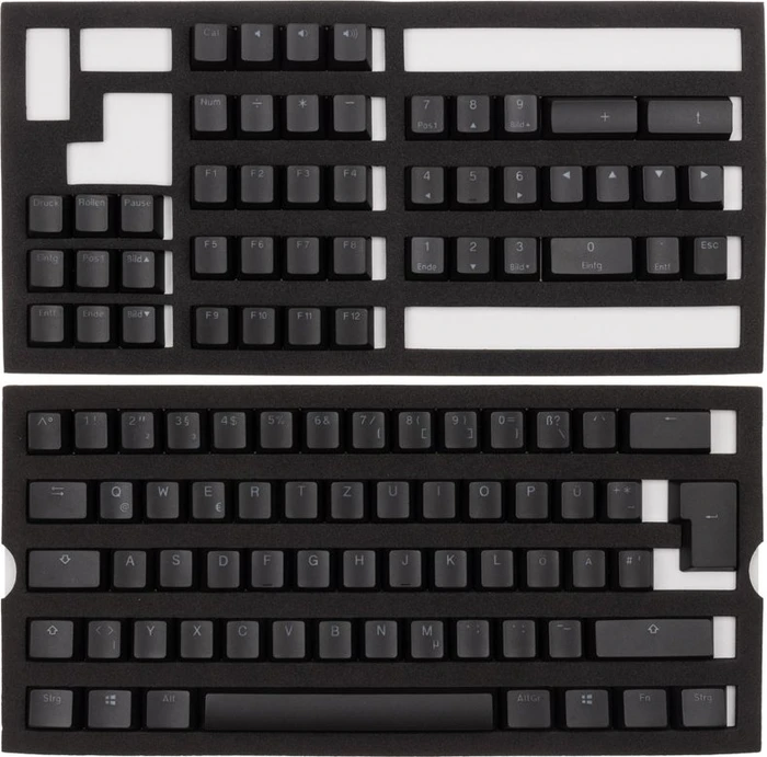 Ducky Keycap Set für Backlight, Kunststoff (PBT) Double-Shot, schwarz, 109 Tasten, ISO-DE