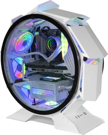 Mars Gaming MCORB Circular Tower White, Glasfenster