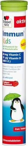 Doppelherz aktiv Immun Kids Erdbeer-Geschmack Brausetabletten, 15 Stück