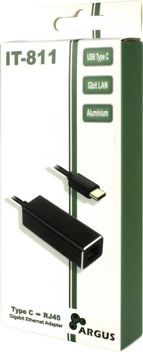 Inter-Tech Argus IT-811 LAN-Adapter, RJ-45, USB-C 3.0 [Stecker]