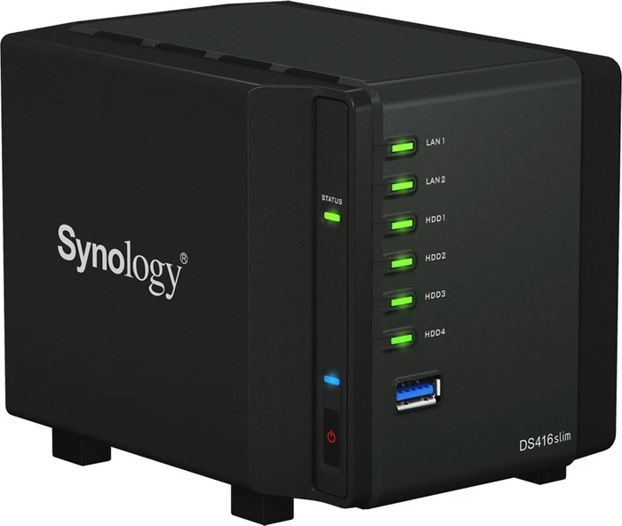 Synology DiskStation DS416slim 1.5TB, 512MB RAM, 2x RJ-45 1000Base-T, 2x USB-A 3.0
