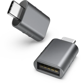 Syntech USB-Adapter, USB 3.0, 5Gb/s, USB-A 3.0 [Buchse] auf USB-C 3.0 [Stecker], Space Gray, 2er-Pack (MARK3_SML)