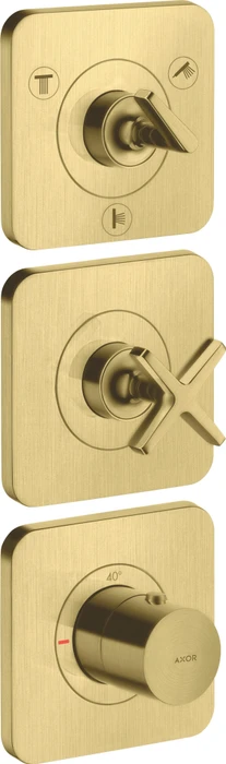 Hansgrohe Axor Citterio E Thermostatmodul 380/120 Kontrollfeld für 3 Verbraucher brushed brass