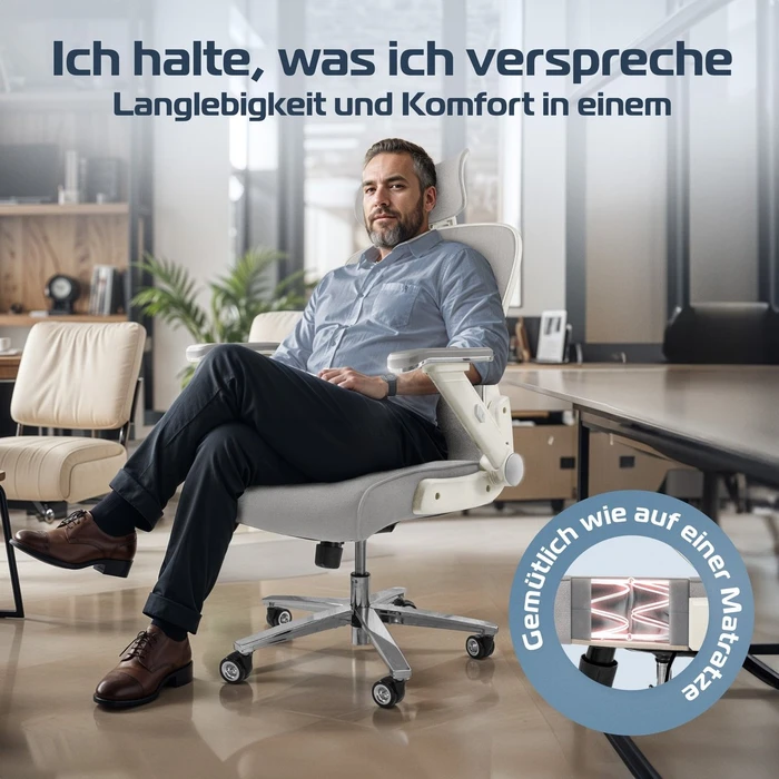 Clouvou PowerSeat Bürostuhl, weiß