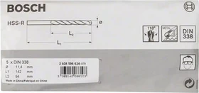 Bosch Professional HSS-R Spiralbohrer, 11.4x94x142mm, 5 Stück