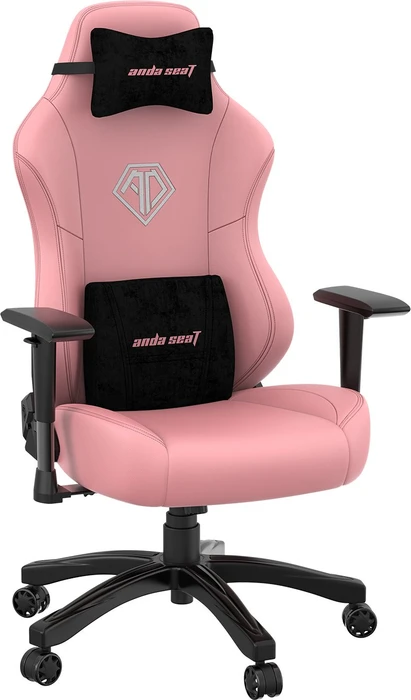 Anda Seat Phantom 3 L Gamingstuhl, Creamy Pink, Kunstleder rosa/Logo weiß