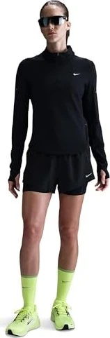 Nike Swift Dri-FIT UV 1/4-Zip Laufshirt langarm schwarz (Damen)