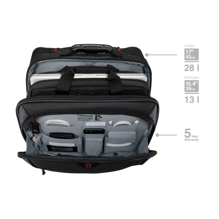Wenger Potomac 2-teiliges Business-Set mit Comp-U-Roller, schwarz