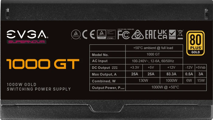 EVGA SuperNOVA GT 1000 1000W, ATX 2.52