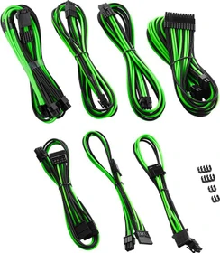 CableMod C-Series Pro ModMesh 12VHPWR Cable Kit for Corsair RM (Black Label), schwarz/hellgrün (CM-PCSR-16P3KIT-NKKLG-R)