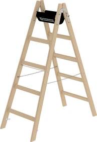 Günzburger Steigtechnik Holz 2-tlg. Stehleiter, 2x 5 Stufen