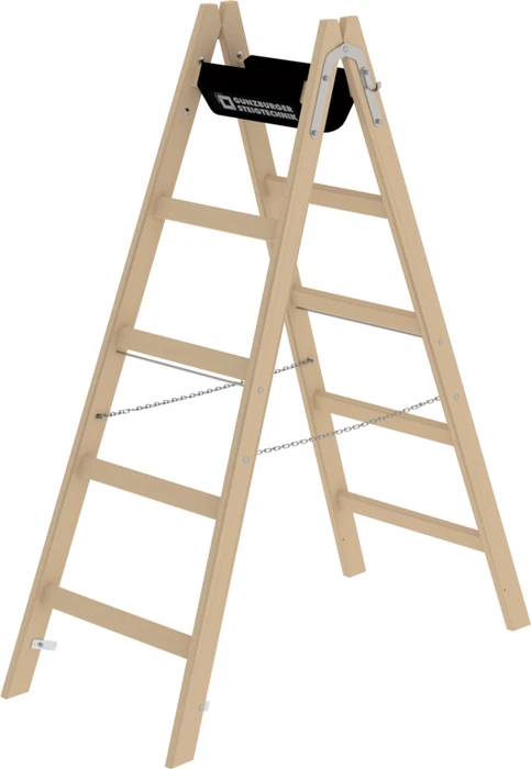 Günzburger Steigtechnik Holz 2-tlg. Stehleiter, 2x 5 Stufen