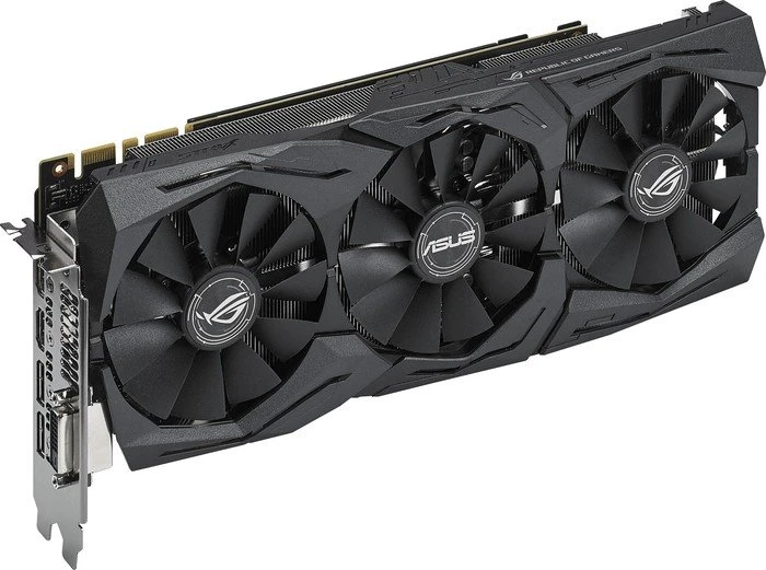 ASUS ROG Strix GeForce GTX 1080 OC 11Gbps, ROG-STRIX-GTX1080-O8G-11GBPS, 8GB GDDR5X, DVI, 2x HDMI, 2x DP